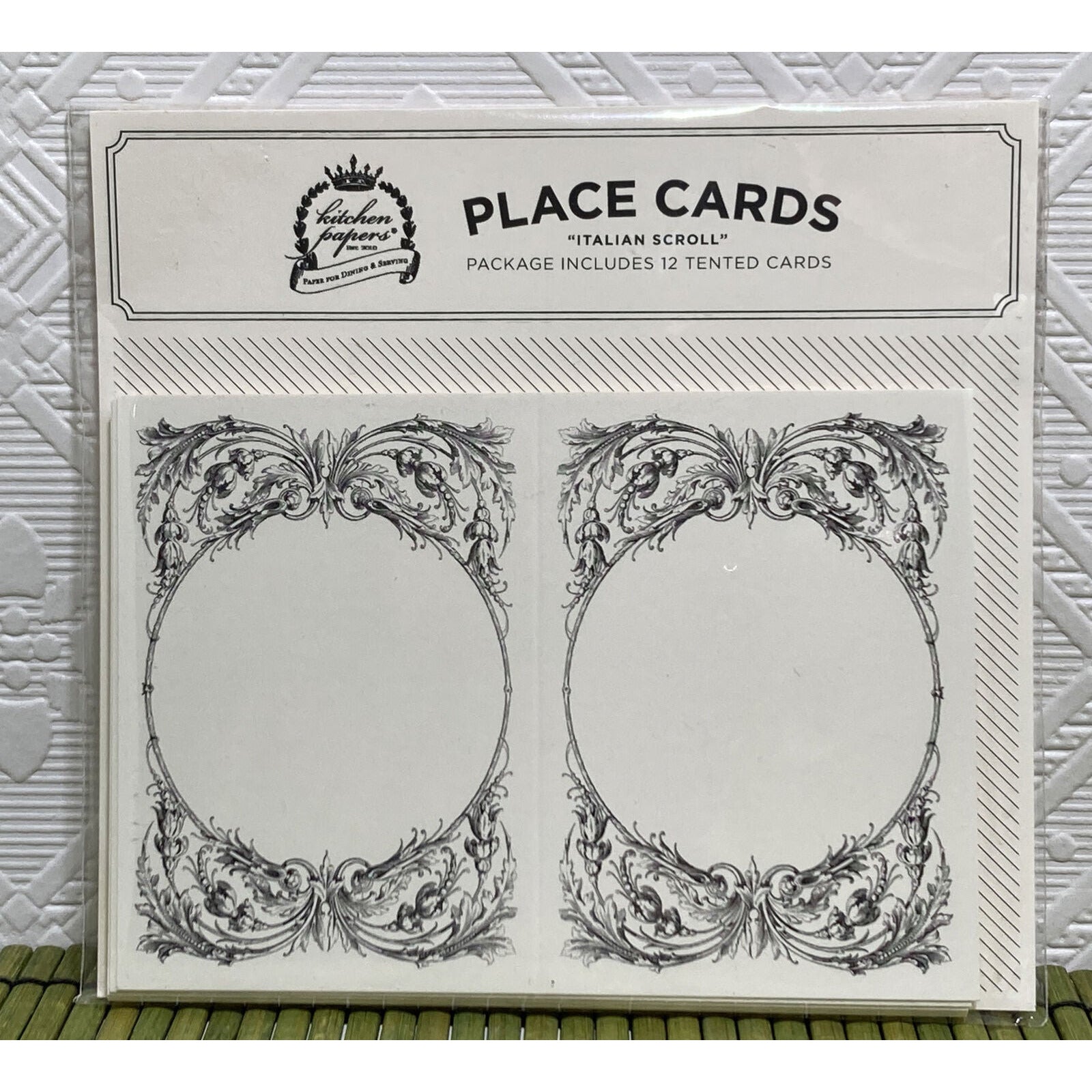 Place Cards Italian Scroll