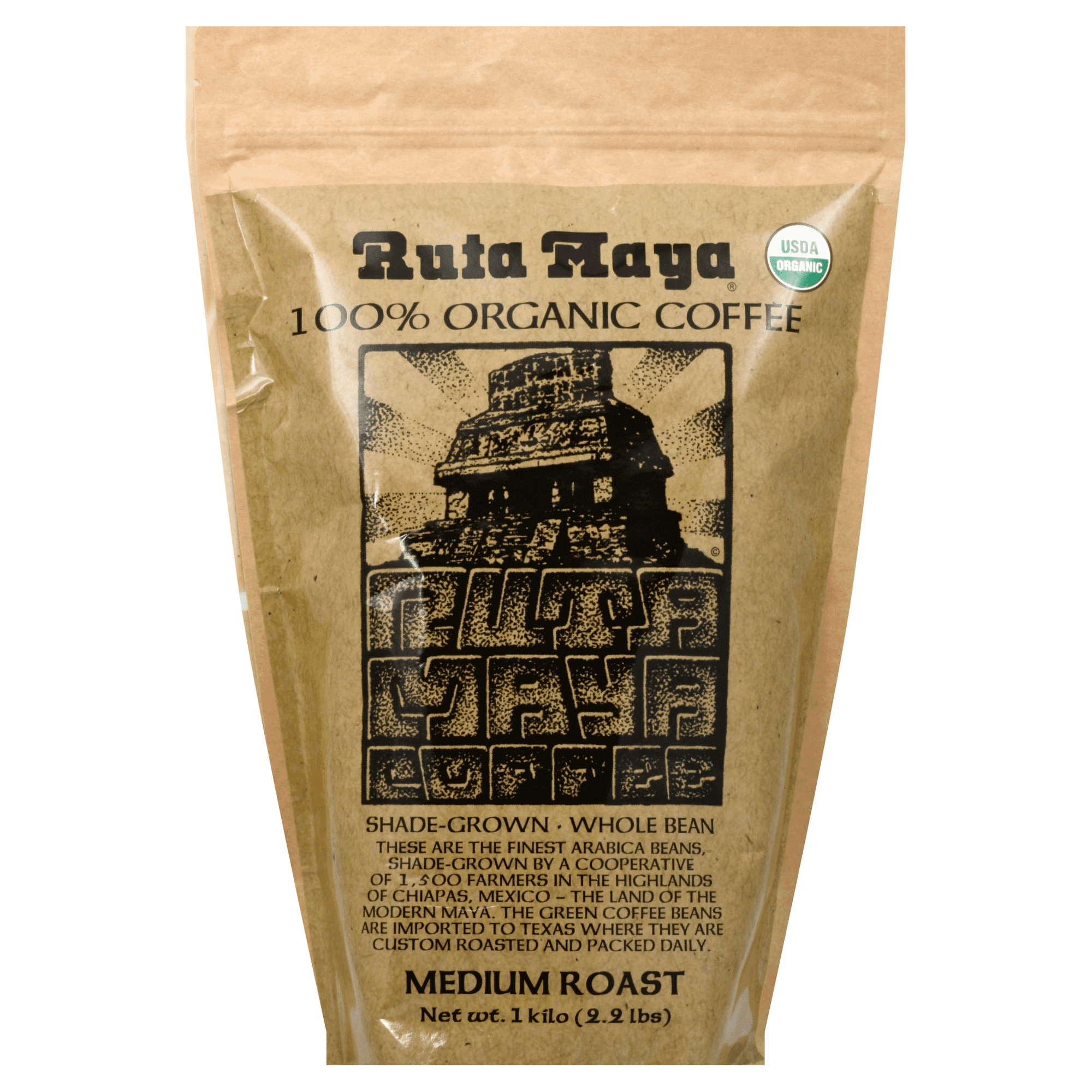 Ruta Maya Whole Bean Organic Coffee, 2.2 Lb