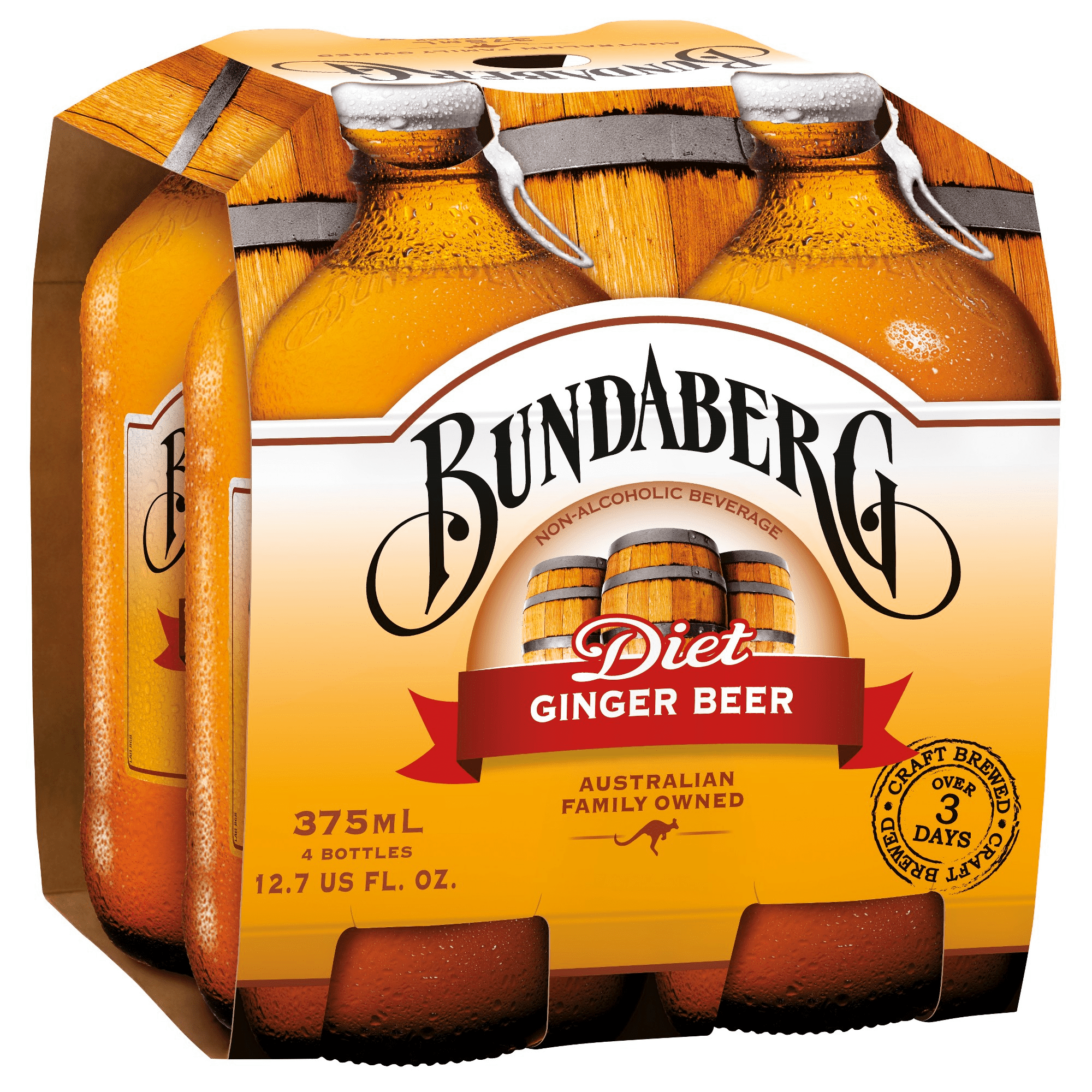 Bundaberg Diet Ginger Beer, 12.7 Oz, 4 Ct