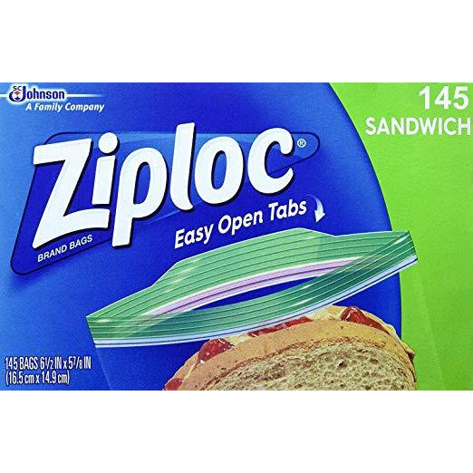 Ziploc Easy Open Tabs Sandwich Bags 145 Ct